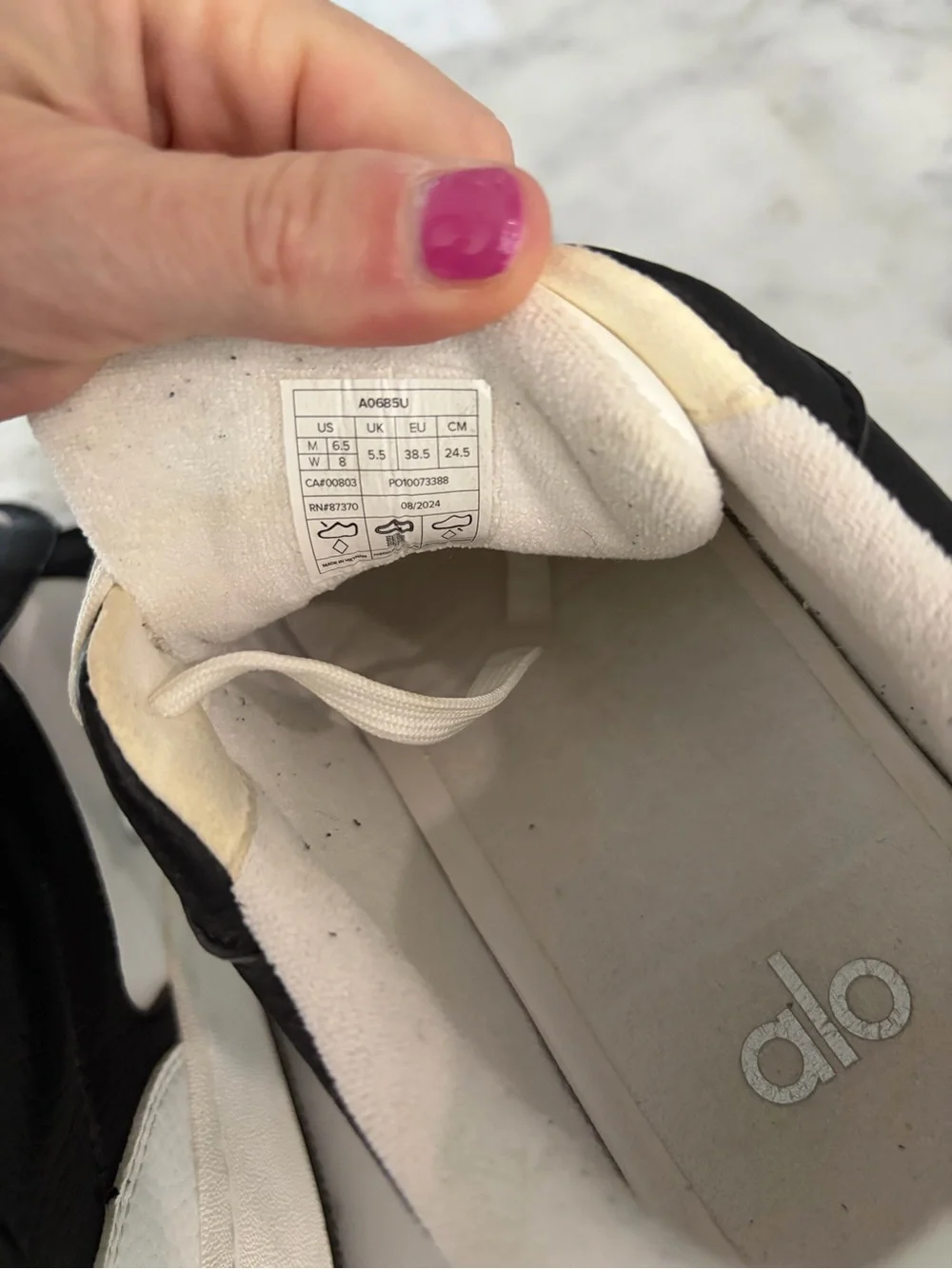 ALO Yoga Kids Black and White Low-Top Sneakers